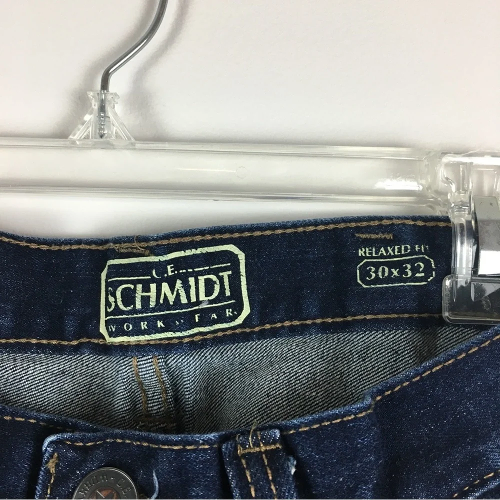 C E Schmidt Workwear Dark Wash Relaxed Fit Denim Jeans Stretch 30x32 - Picture 10 of 16